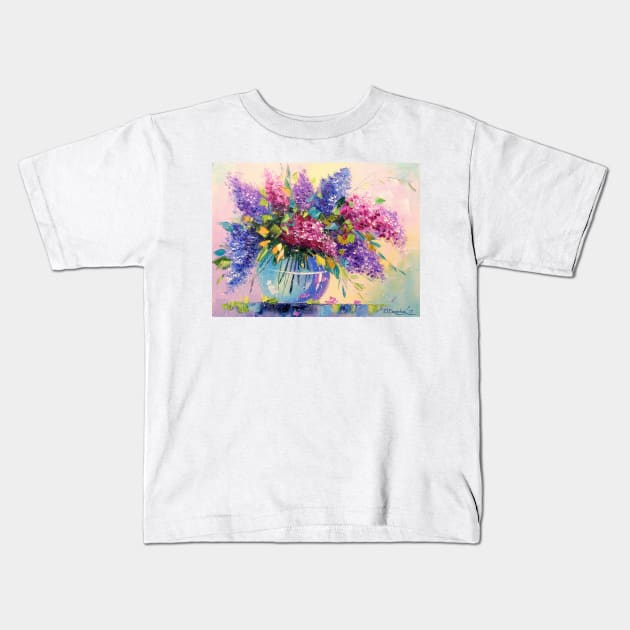 Bouquet of lilac Kids T-Shirt by OLHADARCHUKART